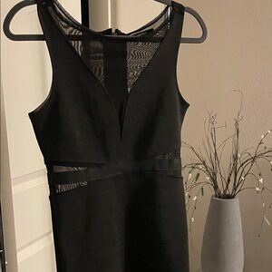 Forever 21 Black Mesh Panel Mini Dress